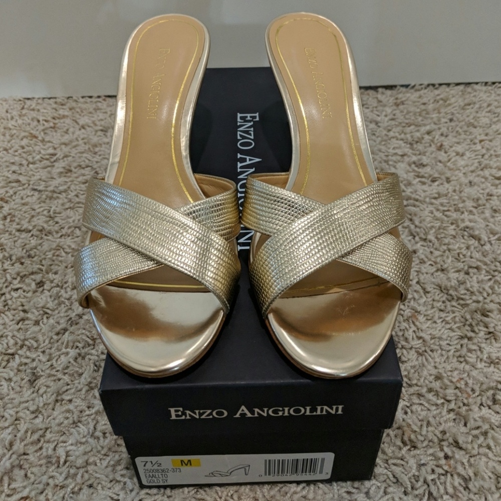 Enzo Angiolini Gold Heels Size 7.5